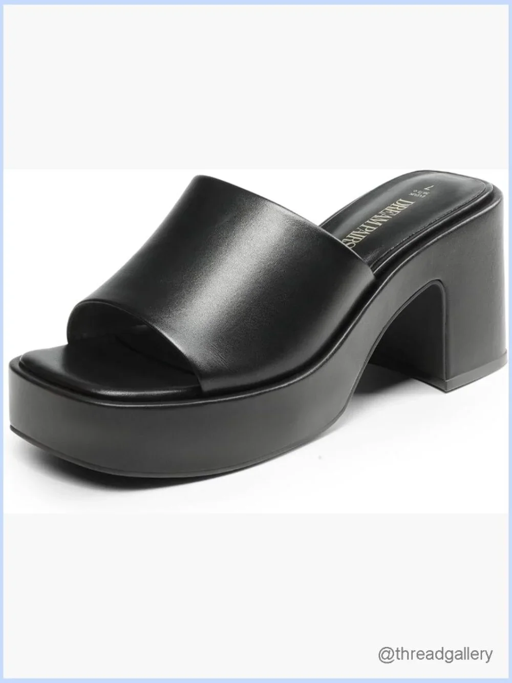 Chunky Platform Heels Square Open Toe Slip On Block Heel Sandals